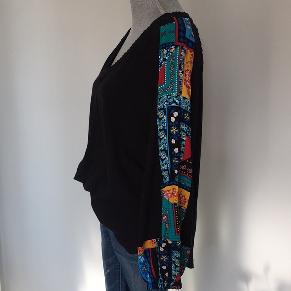 NWOT Kori Boho Waffle Knit Fabric Inset Balloon Sleeve Top, size Medium ❤️ - Picture 5 of 15